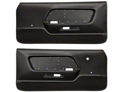 TMI Deluxe Door Panels; Black Corinthian Vinyl with Black Loop Carpet (1970 Mustang)