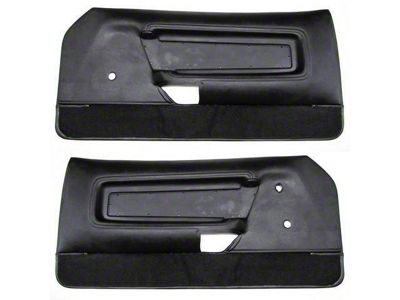 TMI Deluxe Door Panels; Black Corinthian Vinyl with Black Loop Carpet (71-73 Mustang)