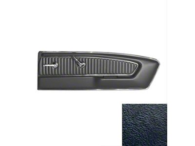 TMI Deluxe Door Panels; Black Sierra Vinyl (64-66 Mustang)