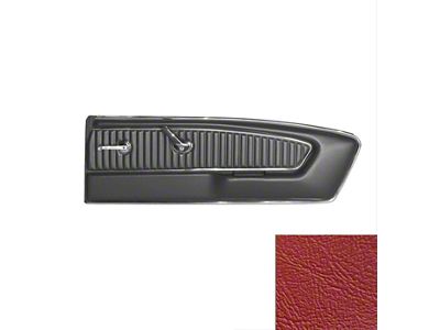 TMI Deluxe Door Panels; Bright Red Sierra Vinyl (64-65 Mustang)