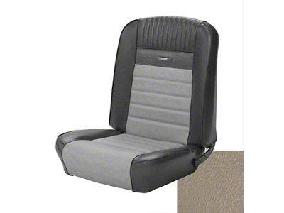 TMI Deluxe Pony Front and Rear Seat Upholstery Kit; Off White Sierra Vinyl (64-65 Mustang Convertible)