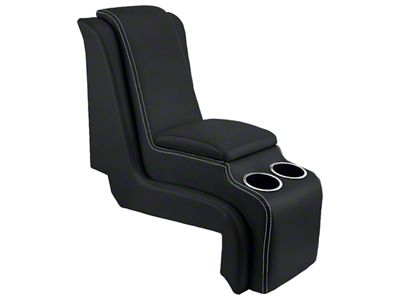 TMI Deluxe Sport Center Console; Charcoal Black Verona Vinyl with Red Stitching (60-72 C10, C20, K10, K20)