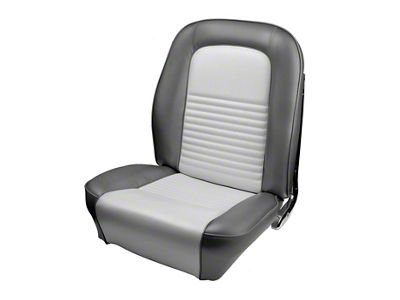 TMI Standard Front and Rear Seat Upholstery Kit; Black Sierra Vinyl with Black Comfortweave Vinyl (1967 Mustang Fastback)