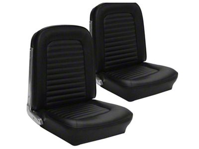 TMI Standard Front and Rear Seat Upholstery Kit; Black Sierra Vinyl (64-65 Mustang Coupe)