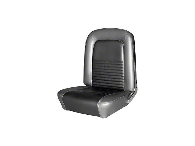 TMI Standard Front and Rear Seat Upholstery Kit; Black Sierra Vinyl (1967 Mustang Coupe)