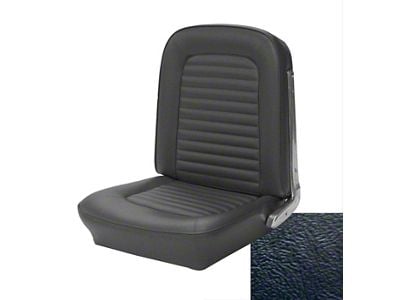 TMI Standard Front and Rear Seat Upholstery Kit; Black Sierra Vinyl (64-65 Mustang Fastback)