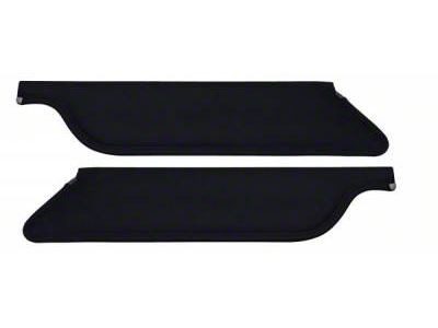 TMI Sun Visors; Black Sierra Vinyl (64-66 Mustang Coupe, Fastback)