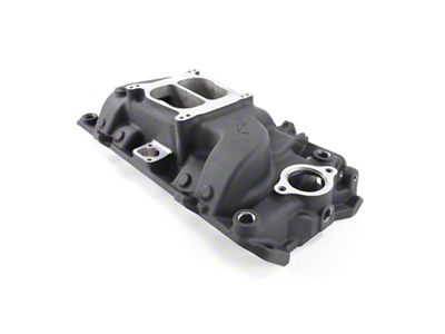 Top Street Performance Big Block Chevy Carbureted Aluminum Dual Plane Intake Manifold; Black (65-74 Corvette C3 & C4 w/o A/C)