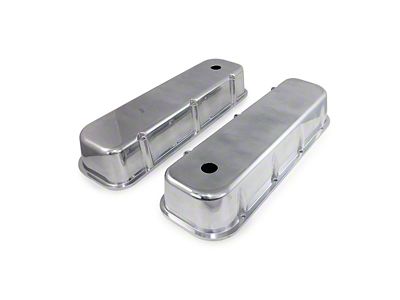 Top Street Performance Big Block Chevy Short Bolt Cast Aluminum Smooth Valve Covers with Breather Holes; Polished (65-74 Corvette C2 & C3)