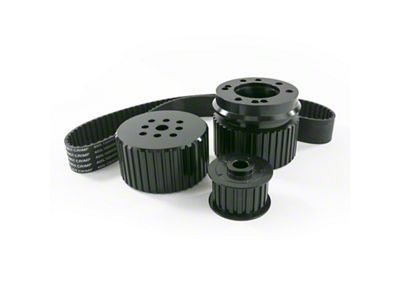 Top Street Performance Big Block Chevy Gilmer Style Pulley Kit; Black (65-74 Corvette C3 & C4 w/o A/C)