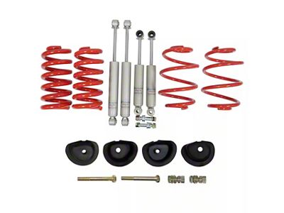 Touring Tech Performance Series Lowering Springs with Retainers and Shocks; 2-Inch Front/4-Inch Rear (63-87 C10)