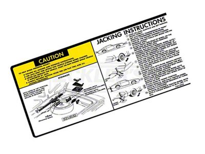 Trans Am Jack Instruction Decal With SS Spare, 1980 (Trans Am)