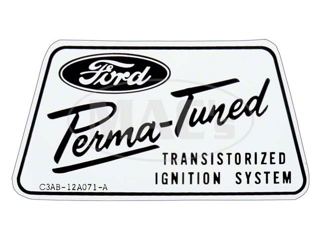 Transistorized Ignition Heat Shield Decal - Ford