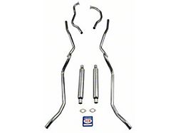 2-Inch Dual Exhaust System with Glass Pack Mufflers; OE Steel (1956 V8 150 Wagon, 210 Wagon, Bel Air Wagon, Nomad w/ 2-Bolt Manifolds, Excluding 9-Passenger)