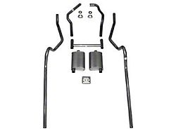 2-Inch Turbo Dual Exhaust System with Quickflow Mufflers; OE Steel (55-57 Small Block V8 150 Wagon, 210 Wagon, Bel Air Wagon, Nomad w/ Ram Horn Manifolds)