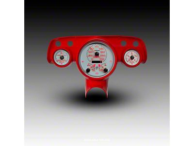 Analog Gauge Panel with GPS Sending Unit and Black Faceplate; Red (1957 Bel Air)