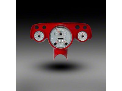 Analog Gauge Panel with GPS Sending Unit and Black Faceplate; White (1957 Bel Air)