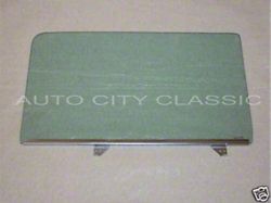 Assembled Door Glass; Green Tint; Driver Side (55-57 150, 210, Bel Air 2-Door Sedan, 2-Door Wagon, Sedan Delivery)