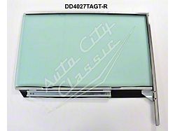 Assembled Door Glass; Green Tint; Driver Side (55-57 Bel Air 2-Door Hardtop, Convertible)