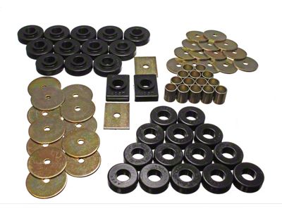 Body Mount Set; Black (55-57 Bel Air)