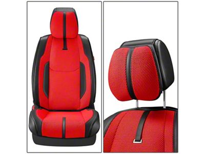 Drive Series Front Seat Covers; Red/Black (Universal; Some Adaptation May Be Required)