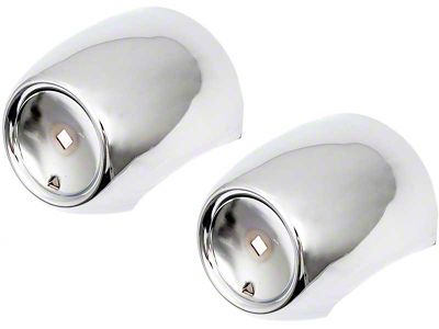 Front Bumper Bullet Housings; Chrome (1957 150, 210, Bel Air, Nomad)