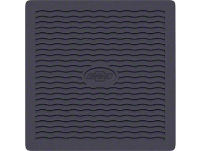 Front Floor Mats with Bow Tie Logo; Black (55-56 150, 210, Bel Air, Nomad)