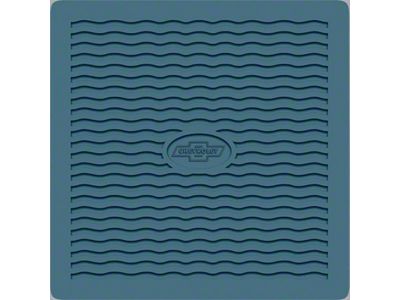 Front Floor Mats with Bow Tie Logo; Medium Blue (55-56 150, 210, Bel Air, Nomad)