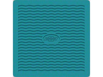 Front Floor Mats with Bow Tie Logo; Turquoise (55-56 150, 210, Bel Air, Nomad)