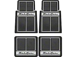 Front and Rear Floor Mats with Bel Air Logo; Black (55-57 150, 210, Bel Air, Nomad)
