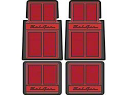 Front and Rear Floor Mats with Bel Air Logo; Red, Black and Beige (55-57 150, 210, Bel Air, Nomad)