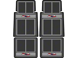 Front and Rear Floor Mats with Chevrolet Crest; Black and Gray (55-57 150, 210, Bel Air, Nomad)