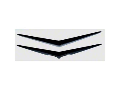 Hood and Trunk V Emblem Set; Matte Black (1956 150, 210, Bel Air, Nomad)