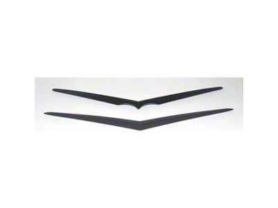 Hood and Trunk V Emblem Set; Matte Black (1957 150, 210, Bel Air, Nomad)
