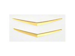 Hood and Trunk V Emblem Set; Matte Gold (1957 150, 210, Bel Air, Nomad)