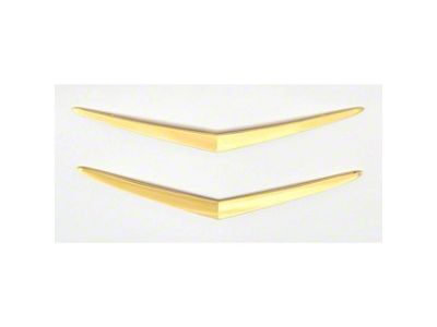 Hood and Trunk V Emblem Set; Matte Gold (1957 150, 210, Bel Air, Nomad)