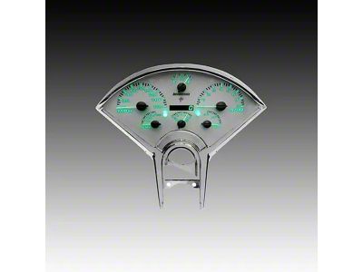 LED Digital Gauge Panel with White Faceplate; Green (55-56 Bel Air)