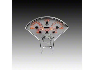 LED Digital Gauge Panel with White Faceplate; Orange (55-56 Bel Air)