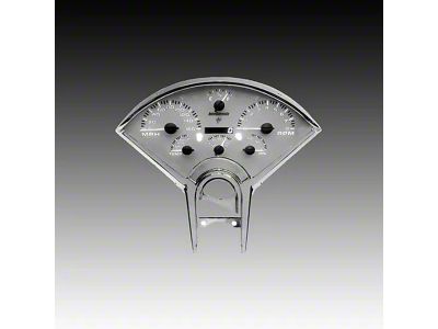 LED Digital Gauge Panel with White Faceplate; White (55-56 Bel Air)