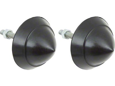 OE Style Front Bumper Bullets; Rubber (1957 150, 210, Bel Air, Nomad)