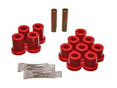 Rear Leaf Spring Bushings; Red (56-57 Bel Air)