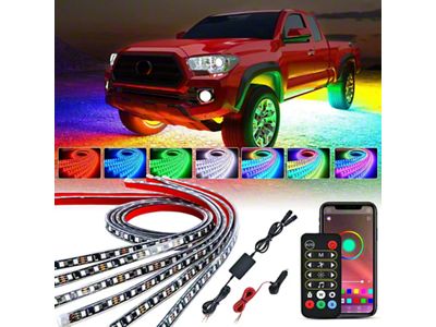 RGBIC Underglow Neon LED Strip Lights; 6-Piece (Universal; Some Adaptation May Be Required)