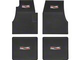 Ribbed Rubber Front and Rear Floor Mats with Chevrolet Crest; Black (55-57 150, 210, Bel Air, Nomad)