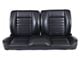 TMI Cruiser Pro-Bench Split Back Seat; 60-Inch; Black Madrid Vinyl with Blue Stitching (Universal; Some Adaptation May Be Required)