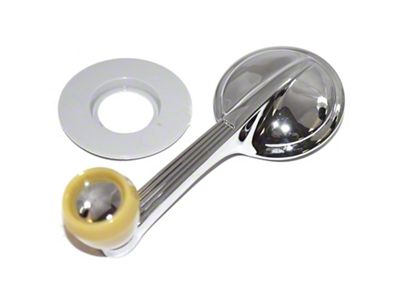 Window Crank with Ivory Knob and Chrome Insert Washer (55-57 150, 210, Bel Air, Nomad)