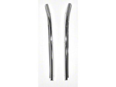 Windshield Pillar Moldings; Stainless (55-57 150 2-Door Hardtop, 210 2-Door Hardtop, Bel Air 2-Door Hardtop, Nomad)