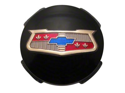 Trim Parts Wheel Spinner Emblem; Black (1958 Biscayne, Brookwood, Impala)