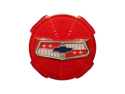 Trim Parts Wheel Spinner Emblem; Red (1958 Biscayne, Brookwood, Impala)