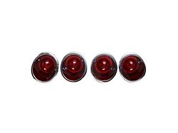 Trim Parts Tail Light; Chrome Bezel; Red Lens Set of 4 (63-67 Corvette C2)