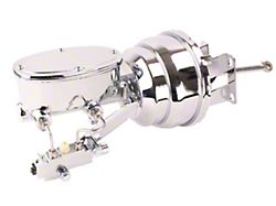 8-Inch Dual Disc/Disc Oval Style Power Brake Booster Conversion Kit; Chrome (60-66 C10, C20, K10, K20)
